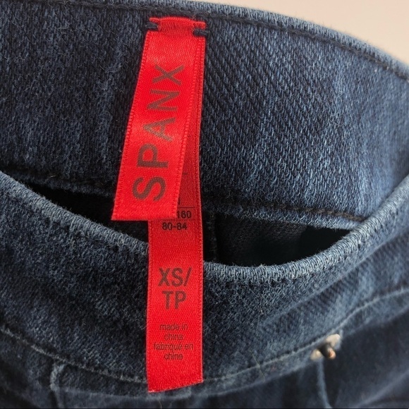 SPANX Jeanish High Rise Leggings Jeans Stretch Denim Pants Blue Slimming Size XS - Picture 6 of 10